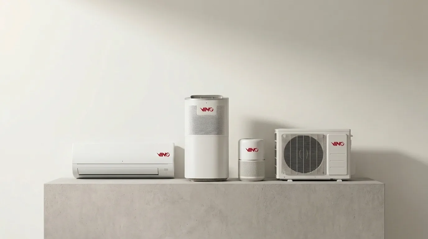 VINO® product lineup — air conditioning, dehumidification, purification
